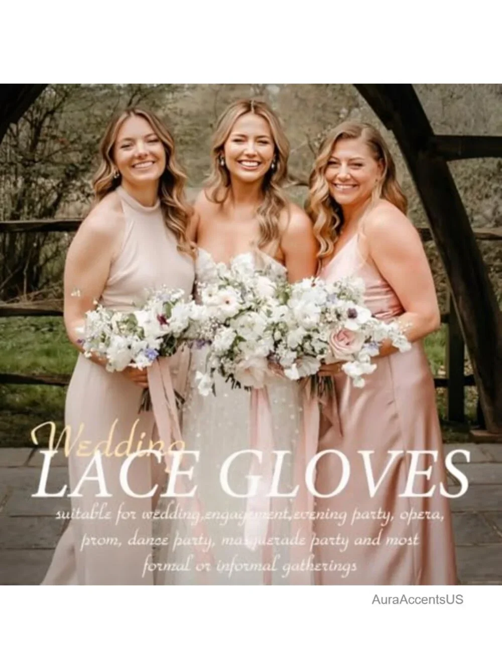 Lace Floral Gloves Fingerless Elbow Length Wedding Hand Accessories